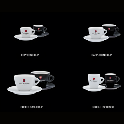 Tasses à café et soucoupe Lamborghini (Collection Noire)